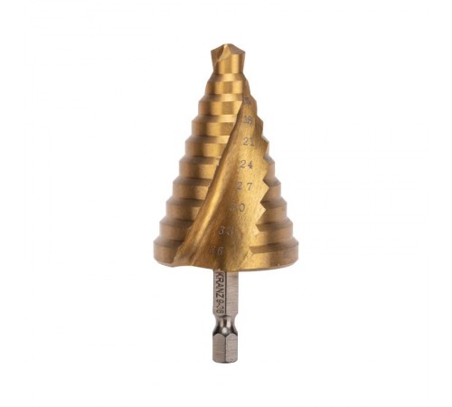 Сверло по металлу ступенчатое 9,0-36,0 мм "ТИТАН"  KR-12-6614  Kranz