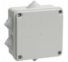 Коробка распределительная КМ41234 для о/п 100х100х50 мм IP55 (RAL7035, 6 гермовводов)  UKO11-100-100-050-K41-55  IEK