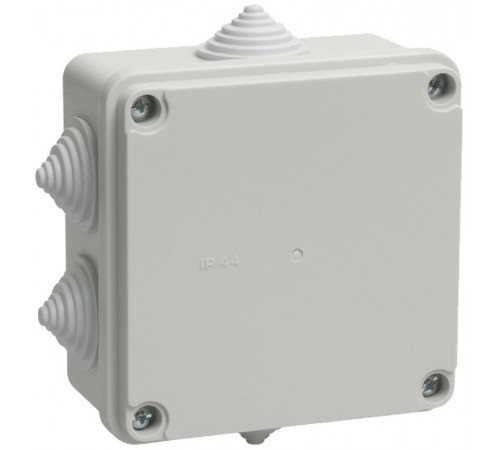 Коробка распределительная КМ41234 для о/п 100х100х50 мм IP55 (RAL7035, 6 гермовводов)  UKO11-100-100-050-K41-55  IEK