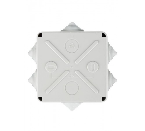 Коробка распределительная КМ41233 для о/п 100х100х50 мм IP44 (RAL7035, 6 гермовводов)  UKO11-100-100-050-K41-44  IEK