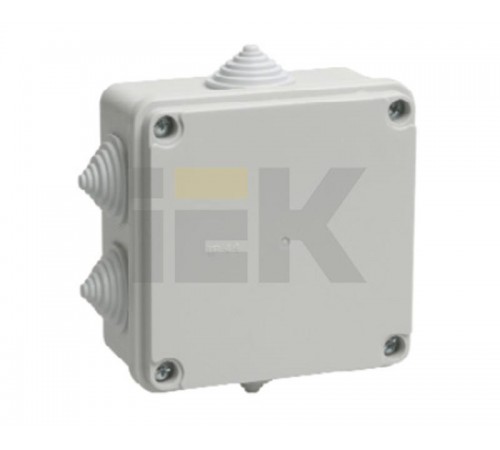 Коробка распределительная КМ41233 для о/п 100х100х50 мм IP44 (RAL7035, 6 гермовводов)  UKO11-100-100-050-K41-44  IEK