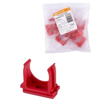Крепеж-клипса для трубы ПНД 25 мм (10 шт.) красная  SQ0405-0143  TDM