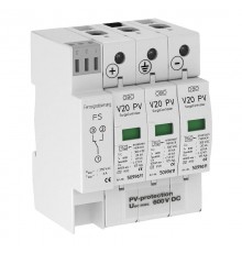 Устройства защиты от импульсных перенапряжений УЗИП для фотогальванических сетей 3 пол. (Класс II), 600 В (V20-C 3PHFS-600)  5094576  OBO Bettermann