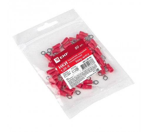 Наконечник кольцевой изолированный НКИ 1.25-5 (50шт.) EKF PROxima  nki-1.25-5n  EKF
