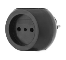 Тройник электрический "Шар" 220 В 6 А черный  11-1063-1  REXANT