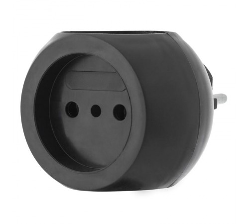 Тройник электрический "Шар" 220 В 6 А черный  11-1063-1  REXANT
