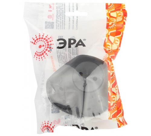 Разветвитель электрический ЭРА SPx-3-B на 3 розетки без заземления 10А черный   Б0059721  ЭРА