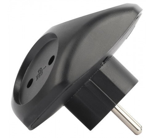 Разветвитель электрический ЭРА SPx-3-B на 3 розетки без заземления 10А черный   Б0059721  ЭРА