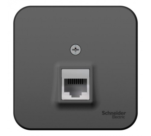 Blanca Антрацит О/У с изолирующей пластиной Розетка компьютерная RJ45, кат.5E  BLNIA045006  SE