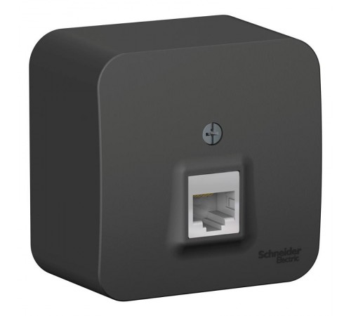 Blanca Антрацит О/У с изолирующей пластиной Розетка компьютерная RJ45, кат.5E  BLNIA045006  SE