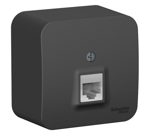 Blanca Антрацит О/У с изолирующей пластиной Розетка компьютерная RJ45, кат.5E  BLNIA045006  SE