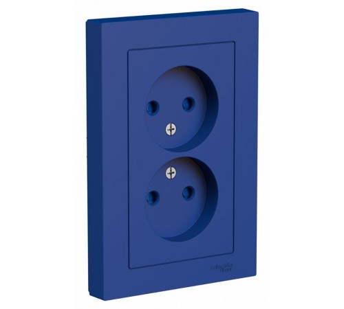 AtlasDesign Аквамарин Розетка 2-ая без заземления со шторками,16А, в сборе  ATN001122  SE