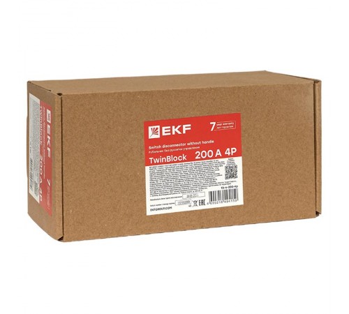 Рубильник 200A 4P без рукоятки управления TwinBlock  tb-s-200-4p  EKF