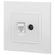 Розетка Elegance 14-3110-01М RJ45+TV, белый матовый  Б0065767  ЭРА