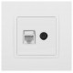 Розетка Elegance 14-3110-01М RJ45+TV, белый матовый  Б0065767  ЭРА