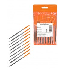 Набор надфилей 10 шт, 3 мм, длина 140 мм, пластиковая рукоятка, "Рубин"  SQ1026-0303  TDM
