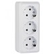 Рим Розетка 3-местная 16А с заземлением белая EKF  ENR16-228-10  EKF