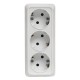 Рим Розетка 3-местная 16А с заземлением белая EKF  ENR16-228-10  EKF
