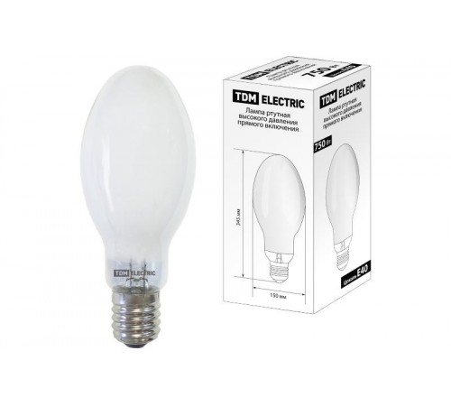 Лампа ртутная высокого давления прямого включения ДРВ 750 Вт Е40  SQ0325-0022  TDM