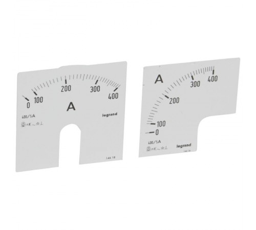 Измерительная шкала (1 круглая + 1 квадратная) для аналоговых амперметров - 0-400 A  014618  Legrand