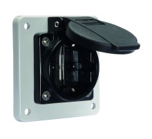 Розетка панельная Schuko фланец 60*60 Schuko IP54 серая QC I 71110-Bals I Bals