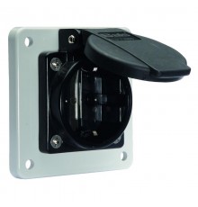 Розетка панельная Schuko фланец 60*60 Schuko IP54 серая QC I 71110-Bals I Bals