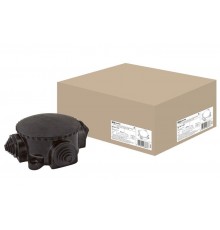 Коробка распределительная электромонтажная КЭМ 1-10-4Б о/п D78 мм IP44, 4-х рожк. (карболит)  SQ1401-1004  TDM