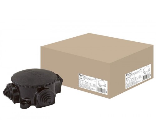 Коробка распределительная электромонтажная КЭМ 1-10-4Б о/п D78 мм IP44, 4-х рожк. (карболит)  SQ1401-1004  TDM