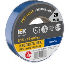 Изолента 0,15х19мм синяя 20м  EX-IZ10-C15-19-20-K07  IEK