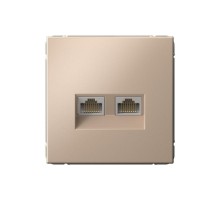 ArtGallery Песочный Розетка двойная компьютерная RJ45+RJ45, кат.6А, механизм  GAL001288  SE