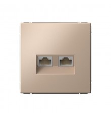 ArtGallery Песочный Розетка двойная компьютерная RJ45+RJ45, кат.6А, механизм  GAL001288  SE