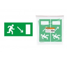 Знак "Направление к эвакуационному выходу направо вниз" 200х100мм   SQ0817-0053  TDM