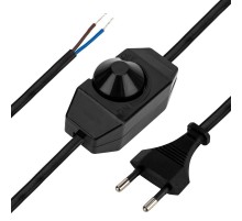 Сетевой шнур с диммером, 2х0,75 кв.мм, 2 м черный  11-1137  REXANT