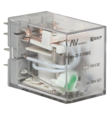 Реле промежуточное RPA 22/3 6A 110В DC  AVERES rpa-22-3-110DC EKF
