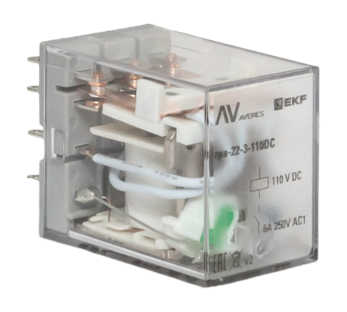 Реле промежуточное RPA 22/3 6A 110В DC  AVERES rpa-22-3-110DC EKF
