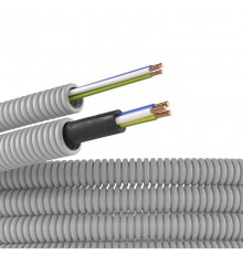 Труба гибкая гофрированная ПВХ 16мм с проводом РЭК "ГОСТ+" ПВ-1(ПуВ)3*1,5 (25м)  9P91625  DKC