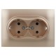 SKANDY Розетка 2-местная с з/к/ш 16А в сб. SK-R07Sa песочный  SK-R24-16-K98-F  IEK