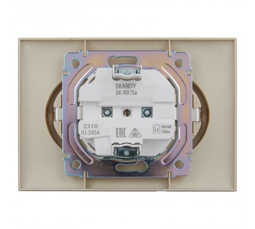 SKANDY Розетка 2-местная с з/к/ш 16А в сб. SK-R07Sa песочный  SK-R24-16-K98-F  IEK