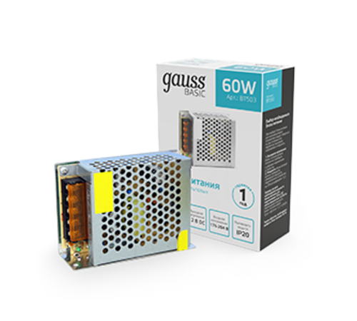 Блок питания Basic 12V 60W IP20 1/120  BT503  Gauss