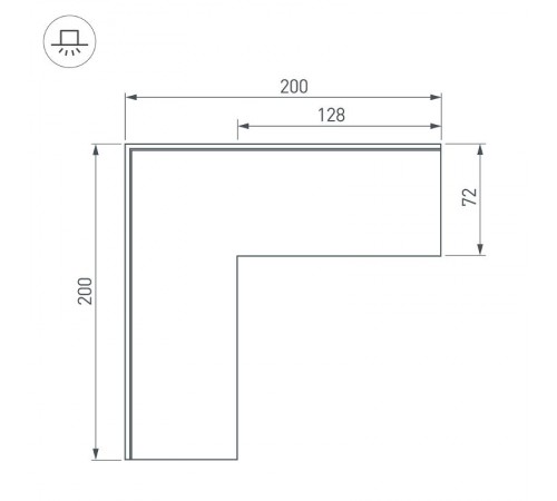 Угол SL-LINIA55-FANTOM внешний (arlight, Металл)  030131  Arlight