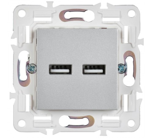 SKANDY Розетка USB A+A 3,1А SK-R15S серебряный   SK-U21-D31-K23  IEK