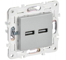 SKANDY Розетка USB A+A 3,1А SK-R15S серебряный   SK-U21-D31-K23  IEK