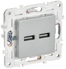 SKANDY Розетка USB A+A 3,1А SK-R15S серебряный   SK-U21-D31-K23  IEK