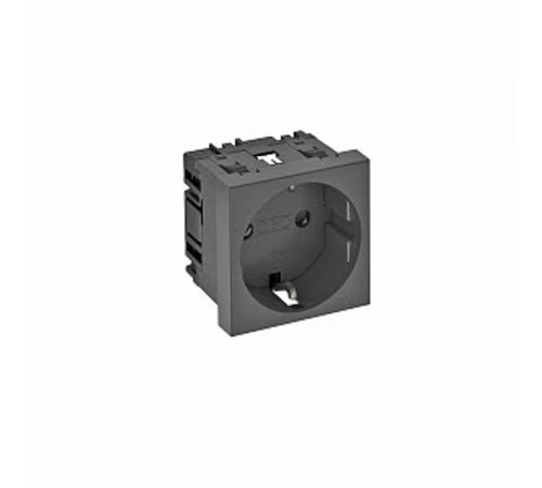 Розетка одинарная 0° с з/к, 250 В, 16A (черный) (STD-D0 SWGR1)  6120016  OBO Bettermann