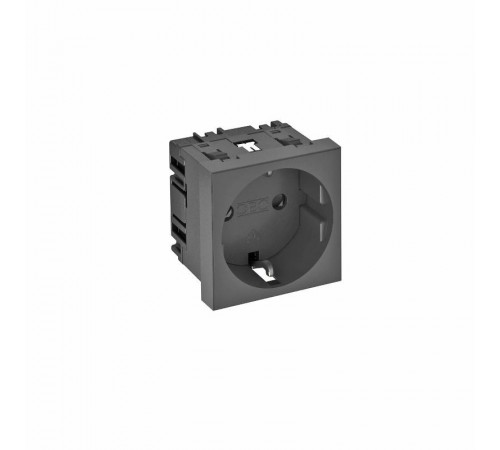 Розетка одинарная 0° с з/к, 250 В, 16A (черный) (STD-D0 SWGR1)  6120016  OBO Bettermann