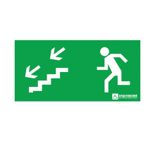 Светильник аварийного освещения ЭЗ "Эвакуационный выход по лестнице налево-вниз" (150х300)  1010150300  АСТЗ