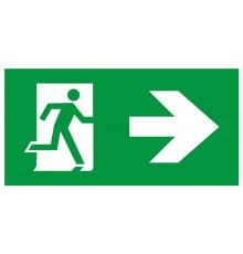 Самоклеящаяся этикетка  INFO-SSA-128 бэклит 259x135мм Человек-стрелка зеленая SSA-103   Б0064725  ЭРА