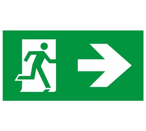 Самоклеящаяся этикетка  INFO-SSA-128 бэклит 259x135мм Человек-стрелка зеленая SSA-103   Б0064725  ЭРА