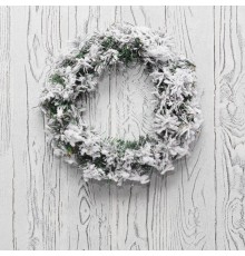 Заснеженный еловый венок  30 см, ПВХ  307-146  NEON-NIGHT