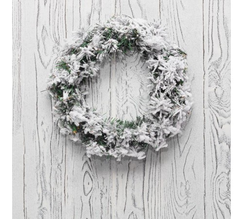 Заснеженный еловый венок  30 см, ПВХ  307-146  NEON-NIGHT